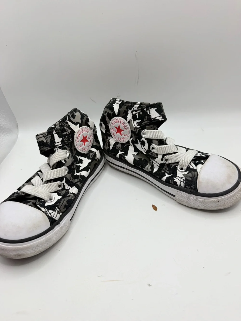 Converse Kids Black & White Camo High Top Sneakers